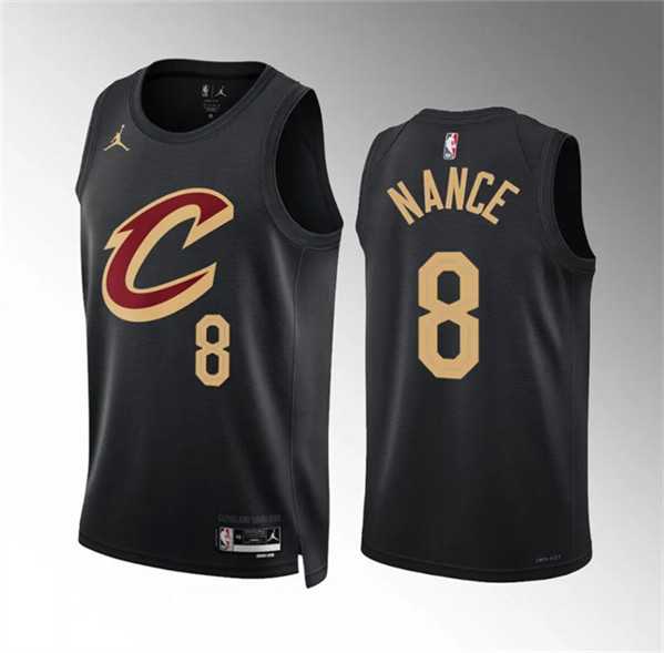 Men's Cleveland Cavaliers #8 Pete Nance Black Statement Edition Stitched Jersey Dzhi